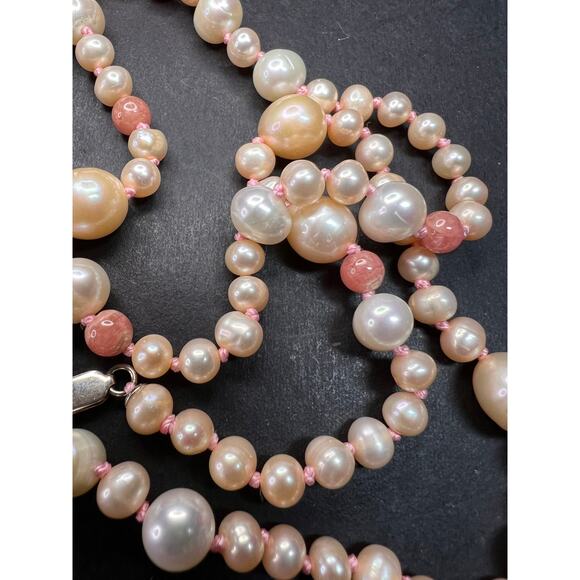 NEW freshwater pearl multi stone necklace with sterling silver clasp - Picture 7 of 15